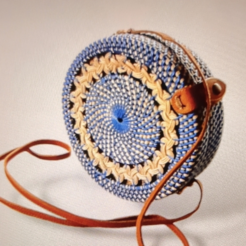 Indonesia NWT Handcrafted Rattan Round Bag